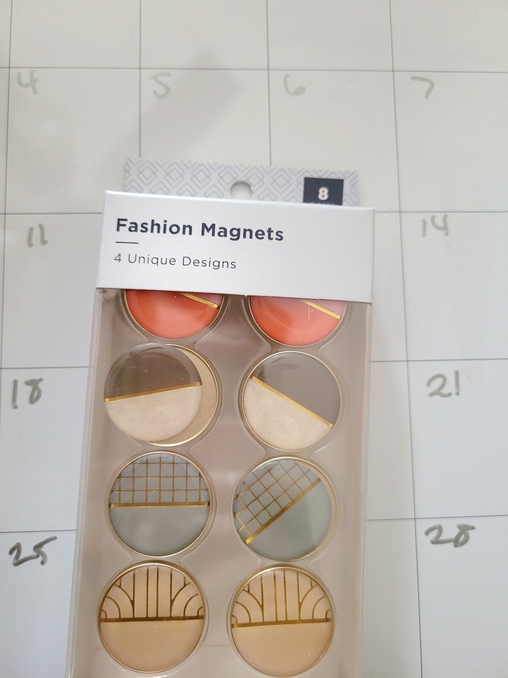 Caliber Fashion Magnets - Coral, Cream, Gray & Gold Set